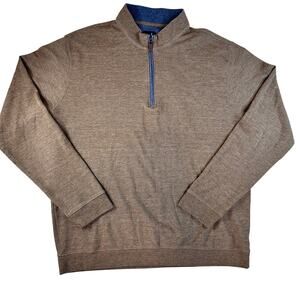 Jonnie O Sweater Quarter Zip Sully Mens XL Brown Camel Long Sleeve Golf Pullover